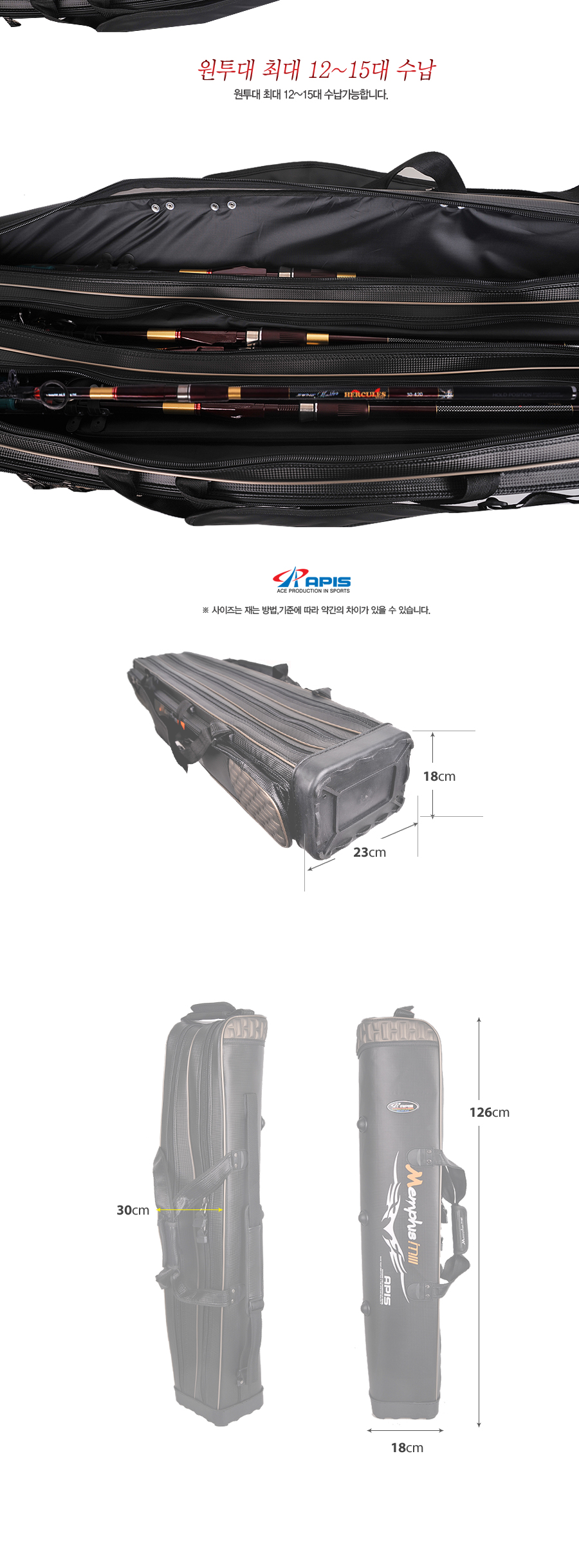 민물가방 민물낚시가방 릴낚시가방 민물릴낚시가방 민물낚시용품 낚시용품 낚시가방 장대가방 아피스로드가방 로드가방 멤피스 m3 1250 장 5단가방 APBM-SF1250