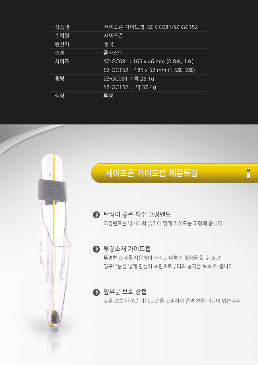 세이프존 가이드캡 SZ-GC081, SZ-GC152  가이드커버 가이드카바 가이드보호캡