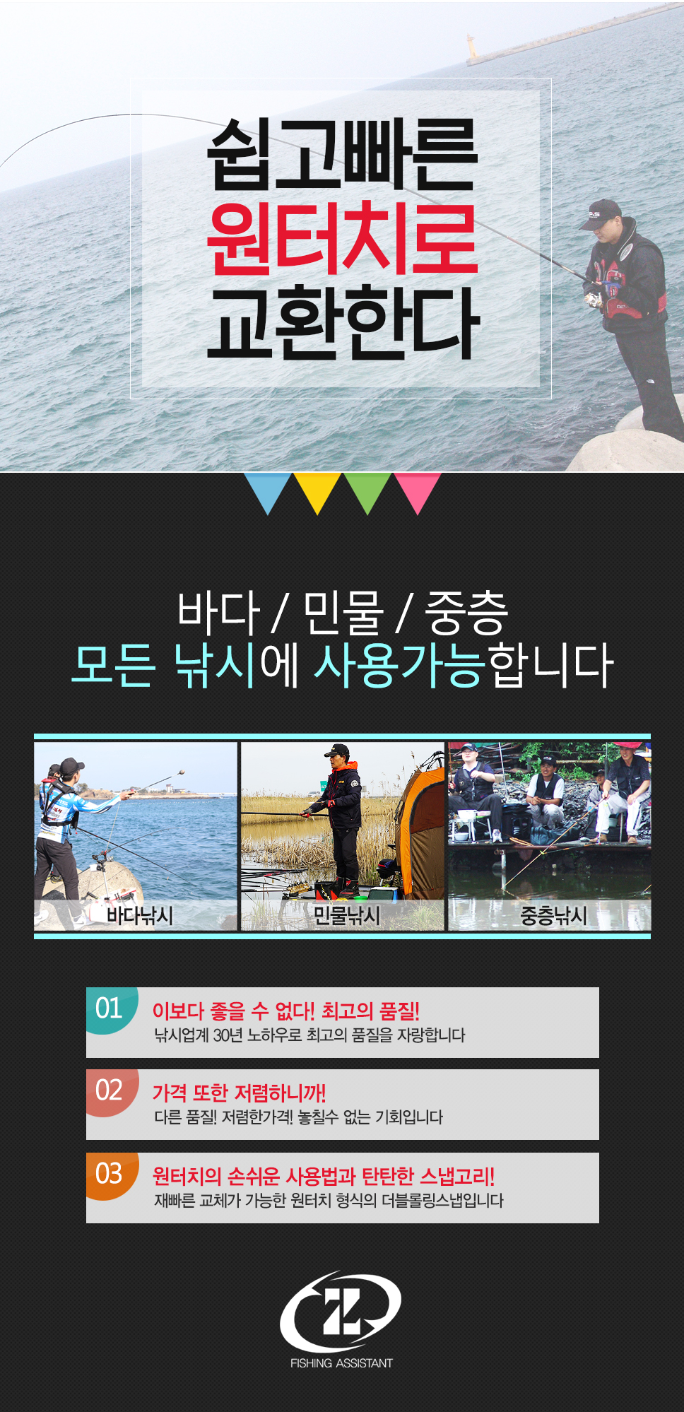 제로스 더블 롤링스냅 ZE-H2055 스냅 더블스냅 더블롤링스냅 채비 채비소품 소품   
