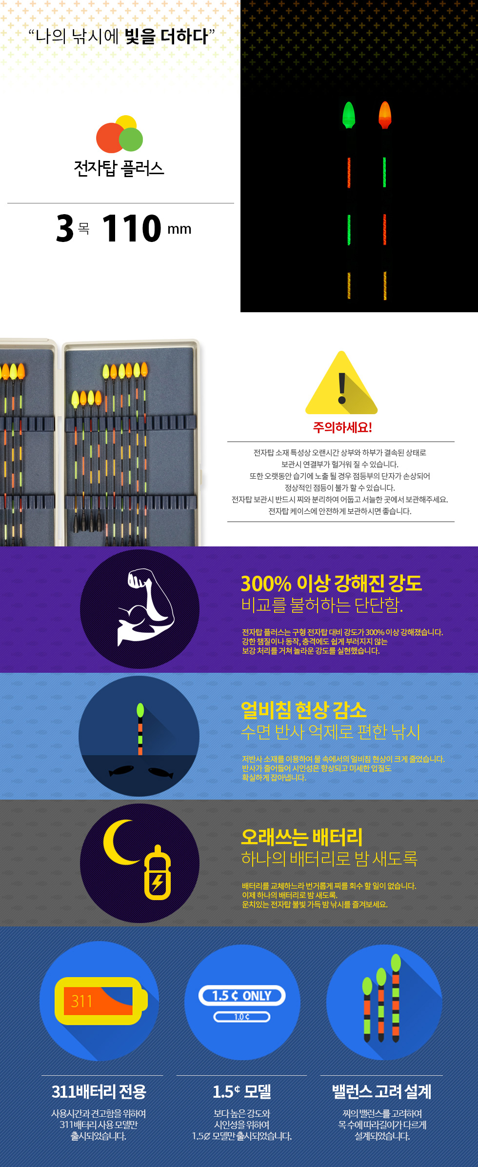 나루예 전자톱 플러스 일반형 311전지용 (3목110mm / 하부0.9) 전자탑 전자찌 전자찌톱 전자찌탑 나루예전자톱 전자케미 전자찌톱케미  