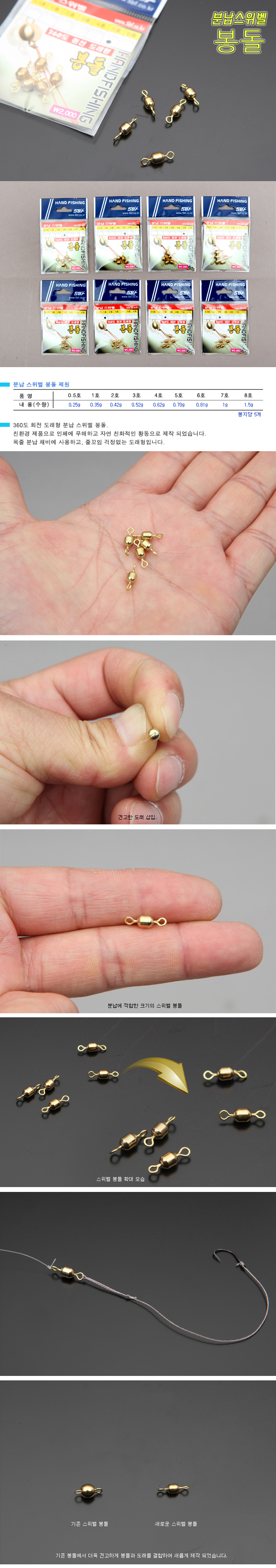 핸드피싱 분납스위벨봉돌(HF-265) 낚시용품 낚시사이트 낚시용품사이트 낚시  