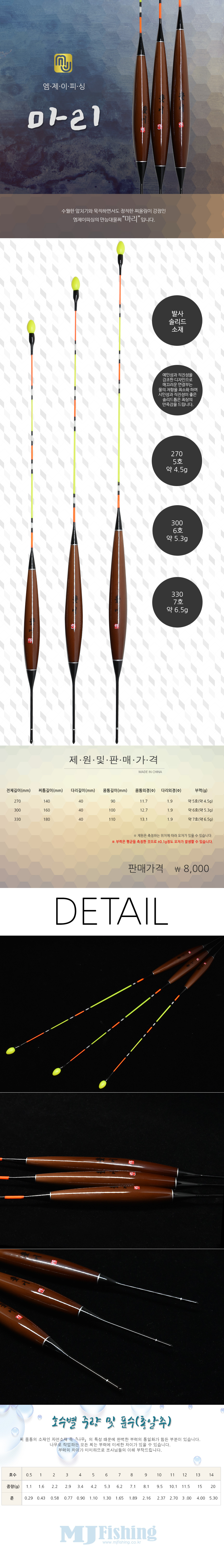 MJ피싱 마리 수초대물찌 MJ피싱 마리 수초대물찌 올림찌 올림낚시 민물올림찌 올림낚시찌 붕어낚시 