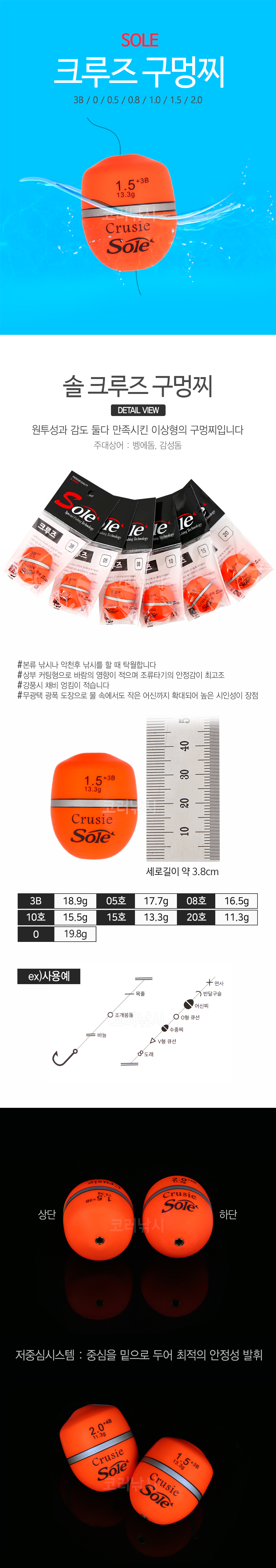 솔 크루즈 구멍찌 바다찌 바다낚시찌 바다구멍찌 구멍찌 바다어신찌 어신찌 감성돔찌 벵에돔찌