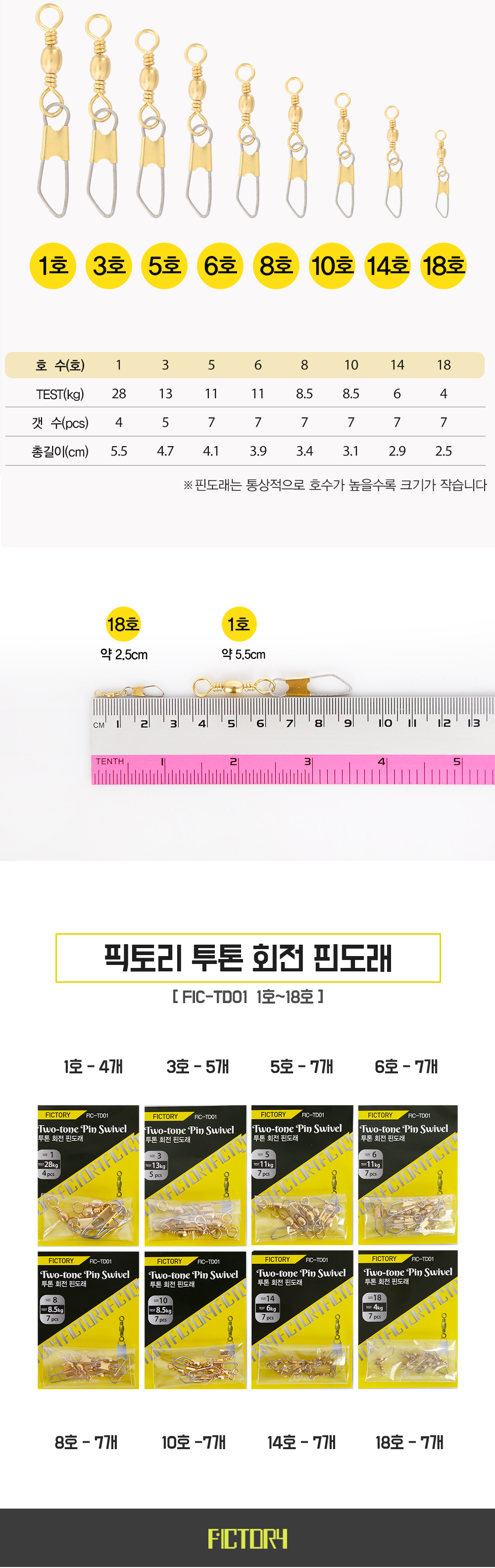 픽토리 투톤 회전 핀도래 FIC-TD01 핀도래 도래 회전도래 골드도래 도레 스냅 회전스냅 고급도래 