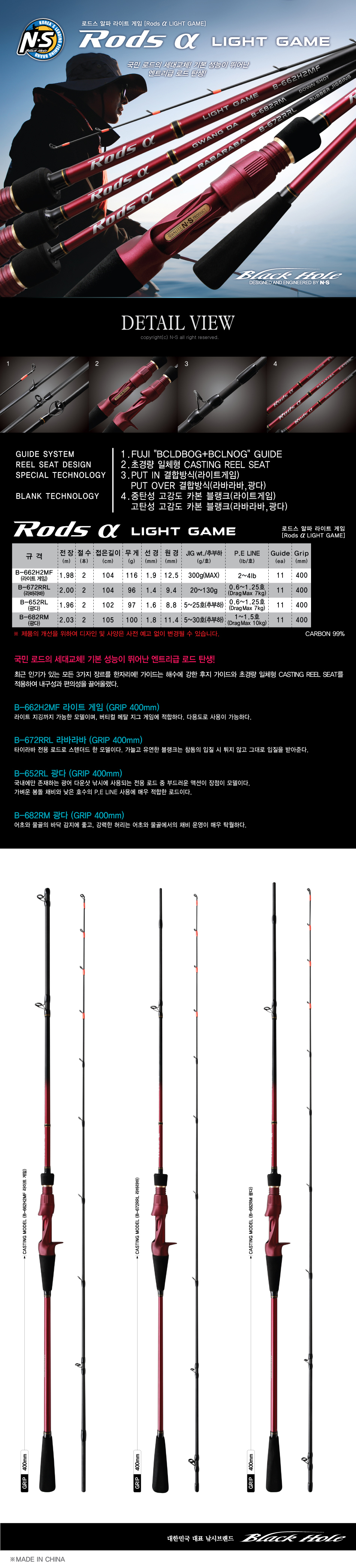 엔에스 로드스 알파 라이트게임 선상루어대