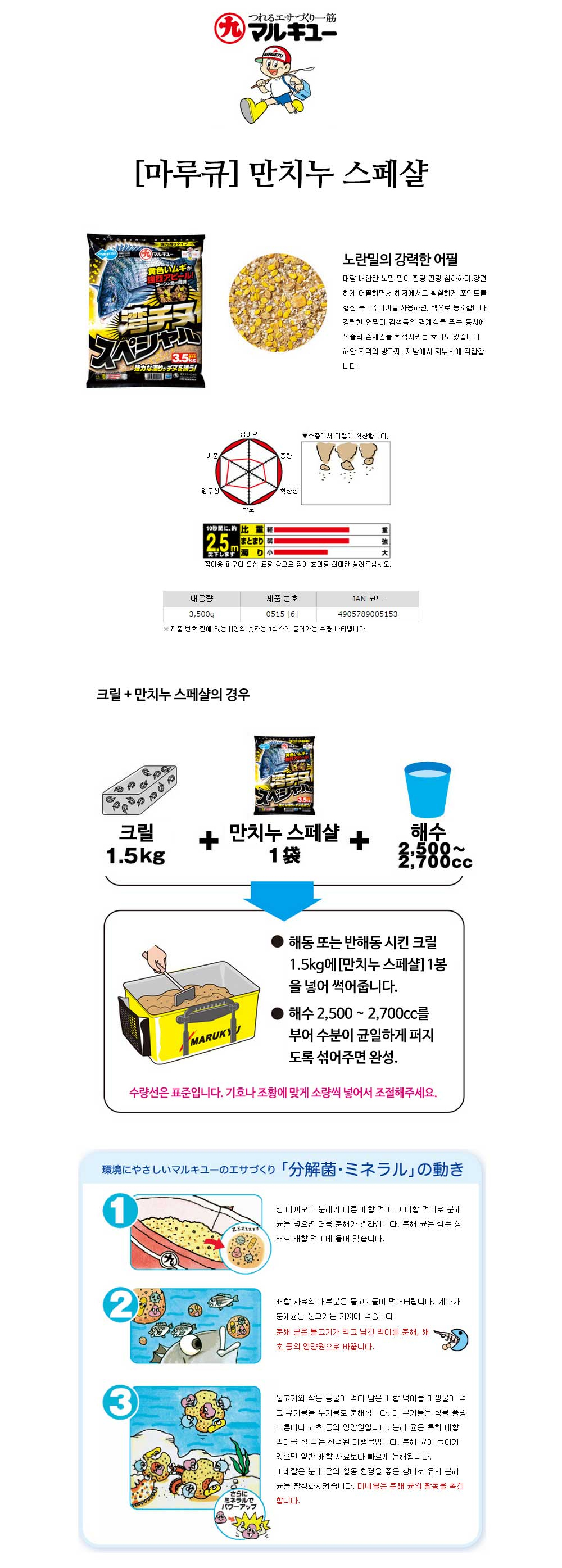 마루큐 만치누 스페셜 3.5KG 감성돔집어제