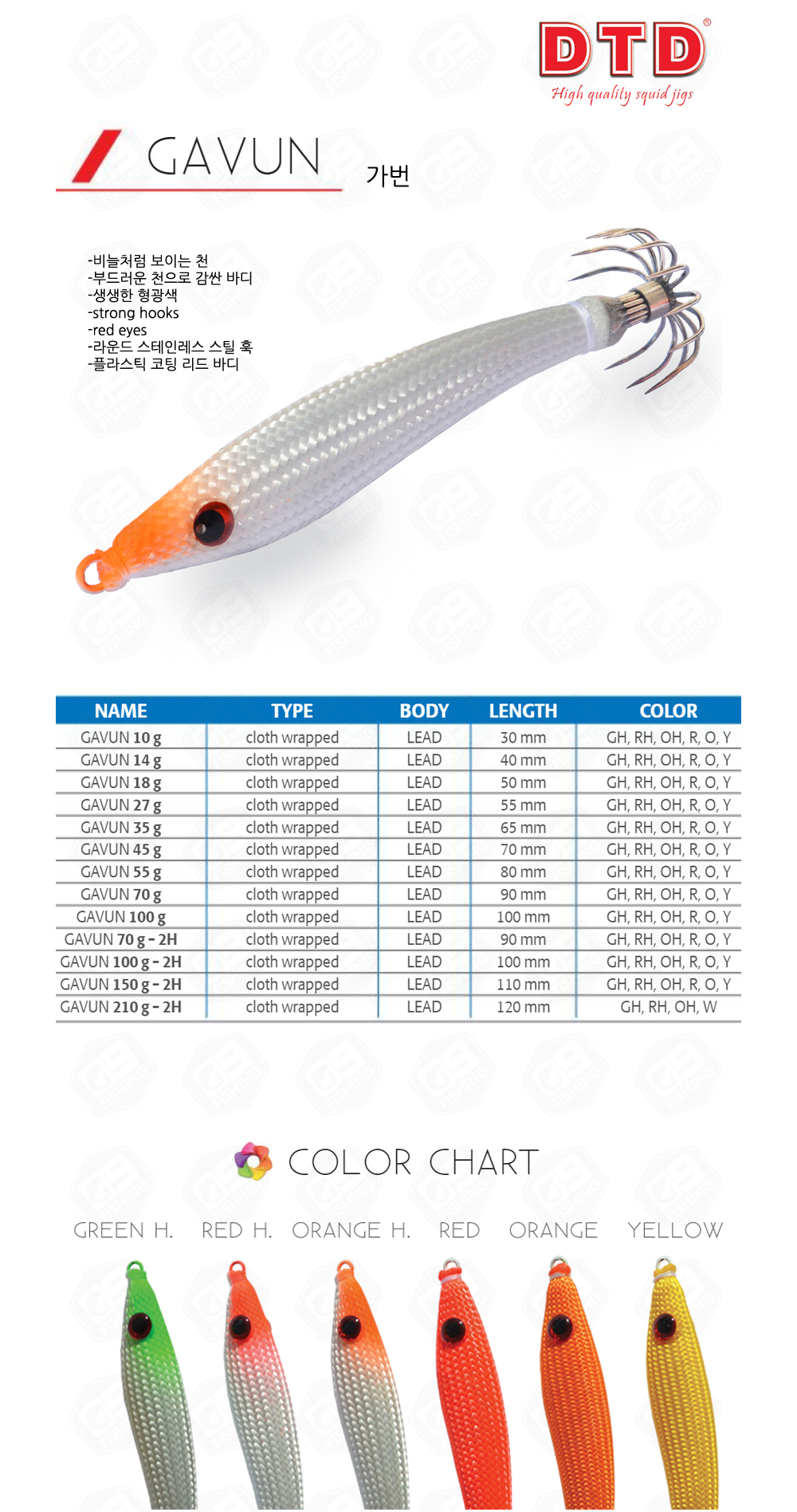 DTD 가번 14g 화살촉 한치 오징어