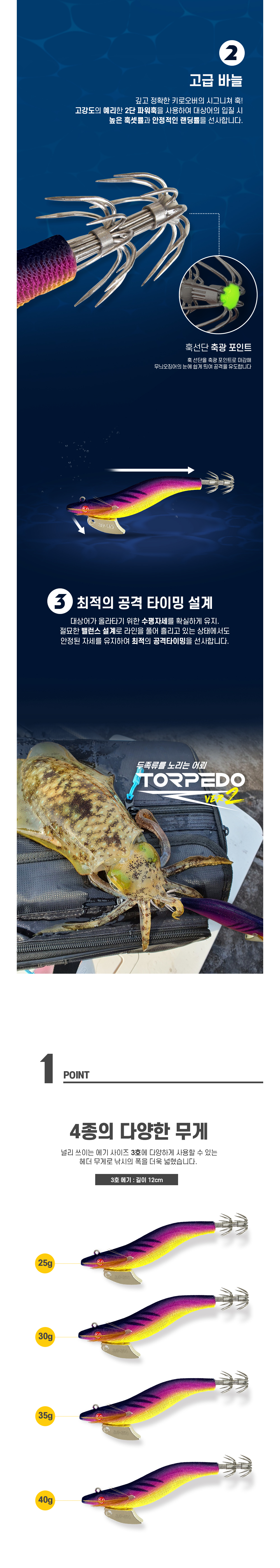 키로오버 톨피도 팁런에기 KOTE-02 3호 30g 버전2 TORPEDO