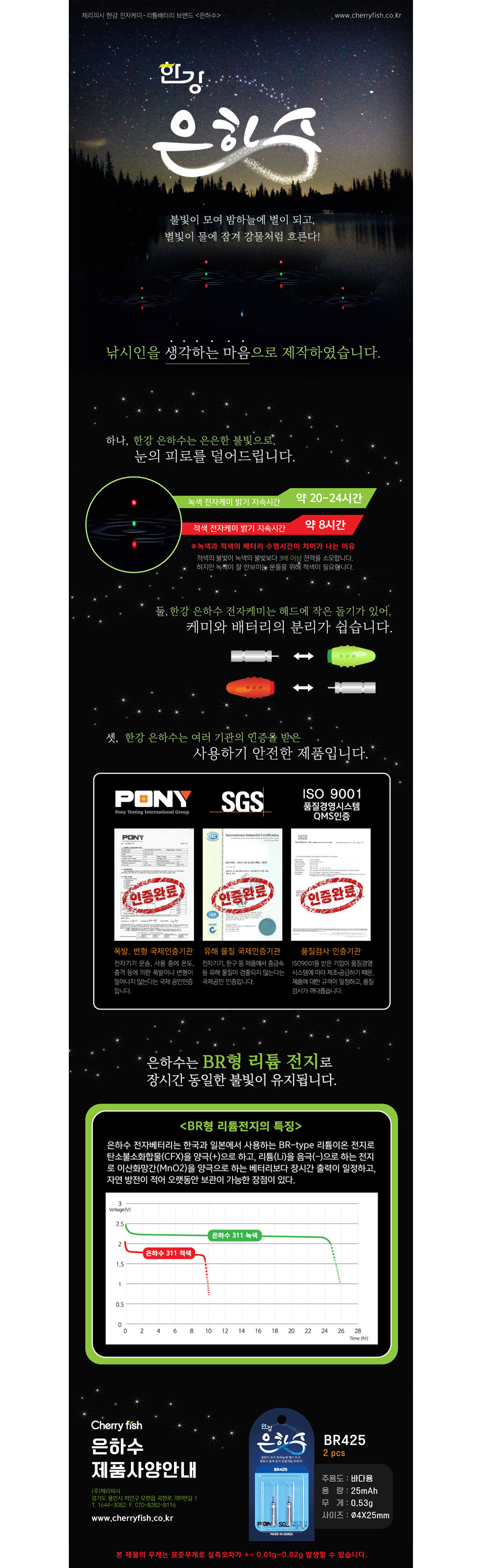 한강 은하수 425 배터리 BR425