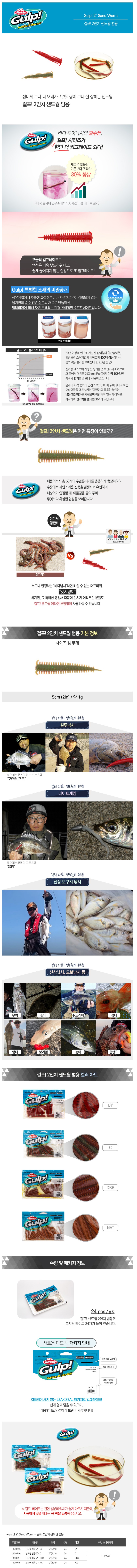 버클리 걸프 2인치 샌드웜 범용