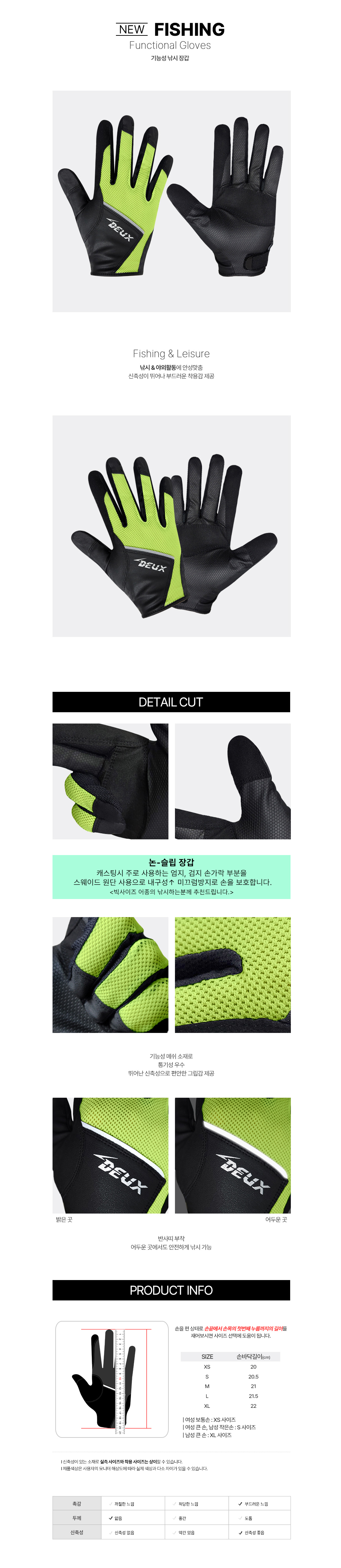 듀스피싱 낚시장갑 NGV-DF003 노컷장갑